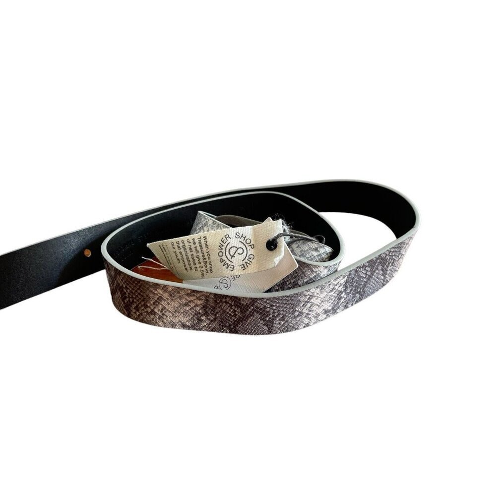 Nordstrom Treasure & Bondâ Size Large Gray Snake Print Man-Made Belt 1" NWT